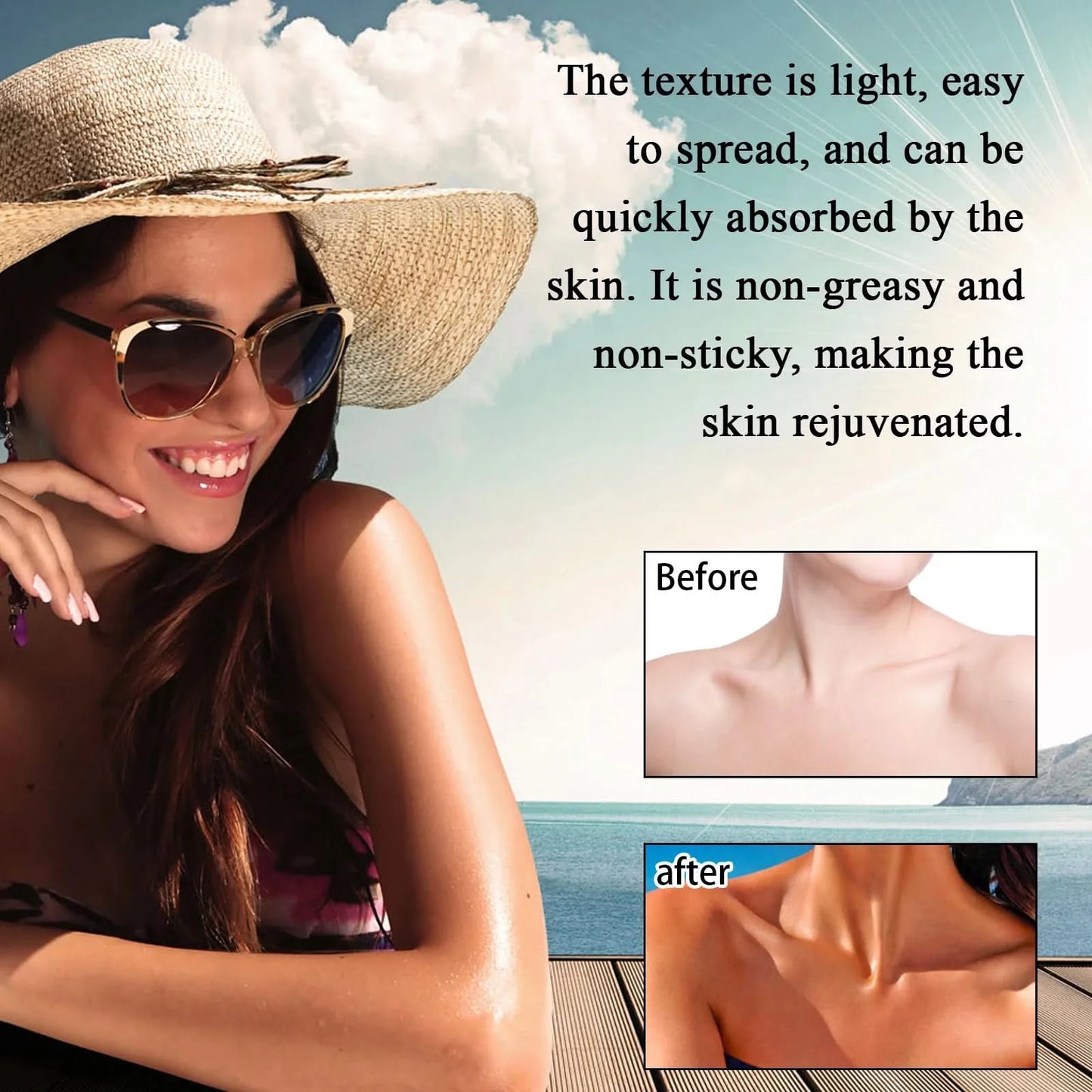 Self Tanning Lotion Beach Nourish Long Lasting Bronzer Dark Skin Quickly Absorbed Non-sticky Non-greasy Sunless Tanning Lotion - M & M Global