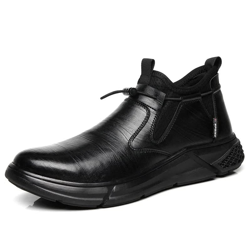 Steel Toe Waterproof Work Boots Puncture-Resistant Work Boots Indestructible Shoes Outdoor Slip-Proof for Oil Rig & Mining Black