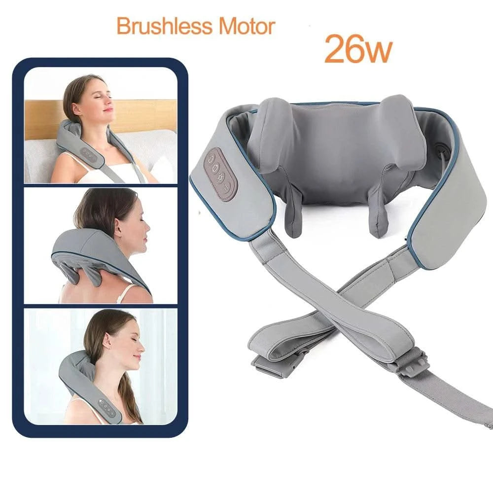 Dropshipping Electric Neck And Shoulder Massager Shiatsu Shawl Kneading Massage Pillow Shoulder Leg Body - M & M Global