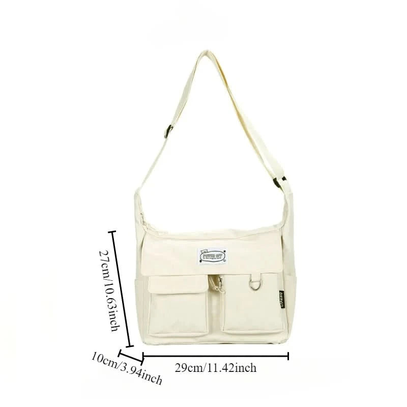 Korean Ulzzang Messenger Bag Women New 2023 Nylon Bags Multipockets Crossbody Bags For Women School Book Shoulder Bag Girls Sac - M & M Global