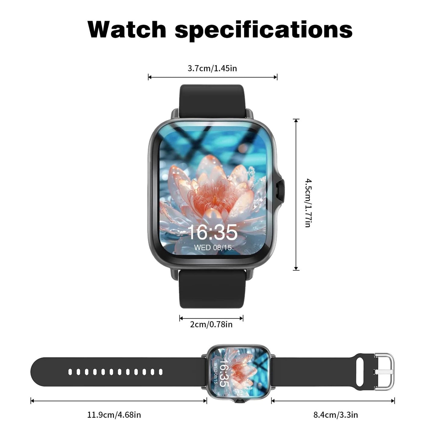 New Smartwatch, Answer/Make Calls, Message Reminders, Multi-Sport Mode, Weather Forecast, Suitable For Men/Women