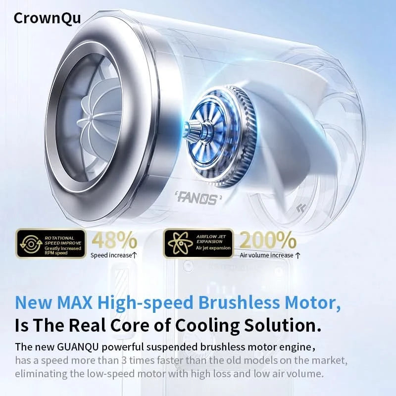 Mini Handheld Fan 4000mAh Pocket Portable High-speed Brushless Motor With Digital Display Outdoor Travel Cooling Turbo Jet Fan - M & M Global