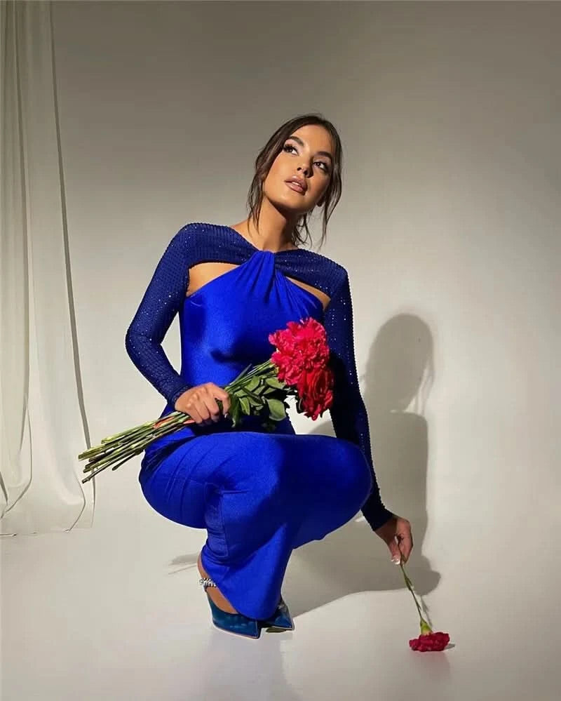 Mozision Hollow Out Sparkle Long Sleeve Maxi Dress For Women Glitter Vestidos Robe New Bodycon Shiny Night Club Party Long Dress - M & M Global