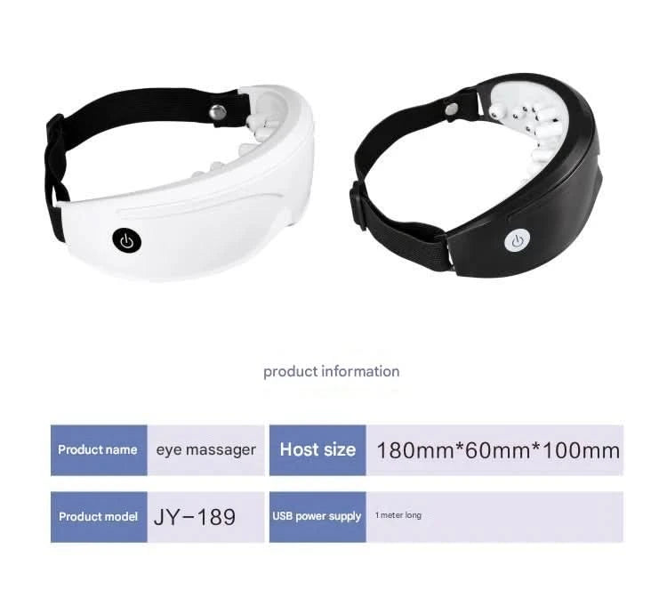 Eye massager with 9 modes and multi frequency vibration 22 magnets for eye massage caring for eye health and safety materials - M & M Global