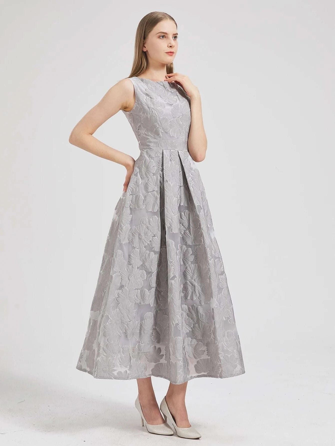 DEVCHATA Women New Fashion Organza Embroidery Elegant Long Dress Summer Sleeveless Dresses Lady Holiday Evening Prom Vestido - M & M Global