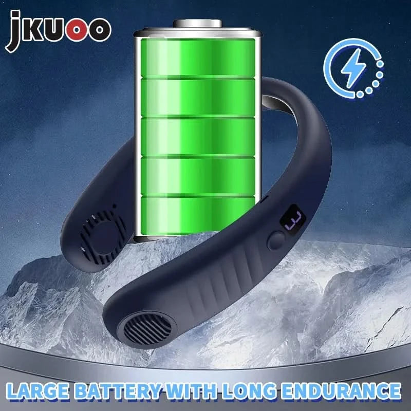 Summer Hot Deal Neck Fan 5-Level Speed Flexible Silicone Families/Travelers/Campers - Beach/Hiking/Outdoor Cooler Limited Offer - M & M Global