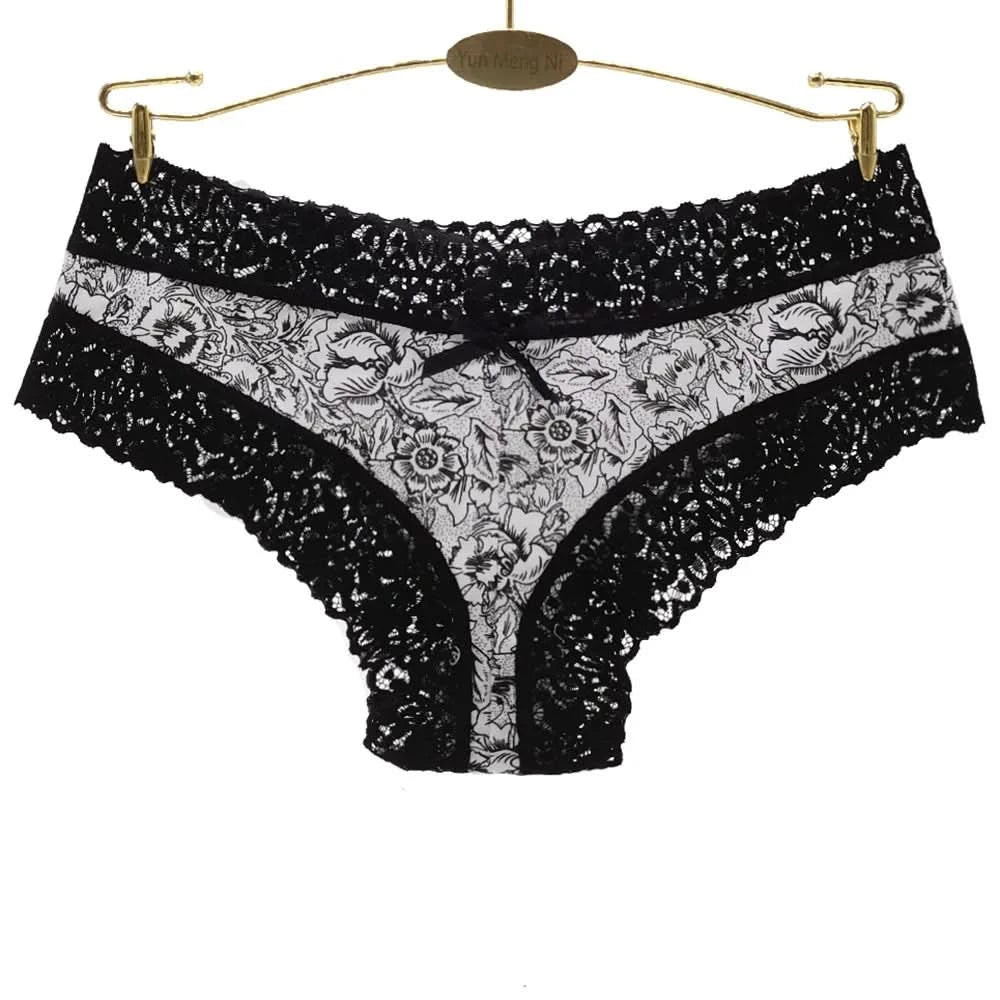 Sexy Lace Women Panties Cotton Underwear Girls Bow Briefs New Ladies Bikini 6 Pcs/set - M & M Global