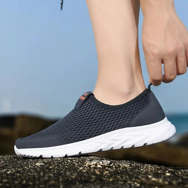 YRZL Men's Sneakers Breathable Mesh Men Casual Shoes Outdoor Non-Slip Big Size Loafers Walking Lightweight Male Tennis shoes - M & M Global