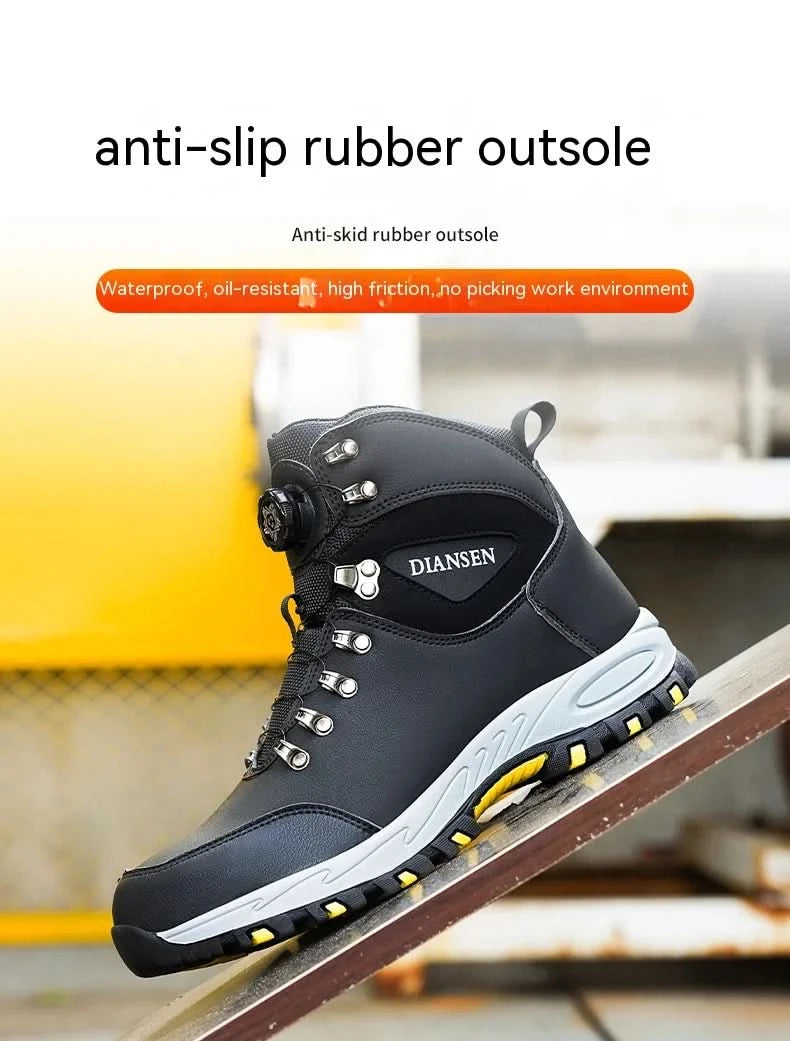 Non Slip Safety Boots for Men Work Anti-smash Indestructible Shoes Steel Toe Protective Anti-puncture Man Work Safety Boots