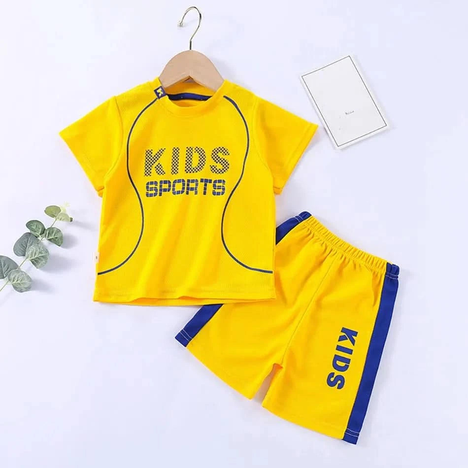 Children Summer Short Sleeve Football Basketball Suit Clothing Set Boy Girl Jersey Quick Drying Breathable Kids Sports Wear - M & M Global