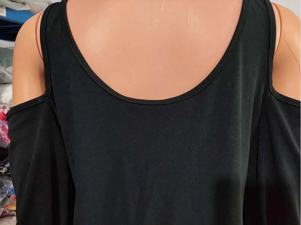 dresses for women 2022 Metal Decor Cold Shoulder Casual Dress Straight Mini Party dresses - M & M Global