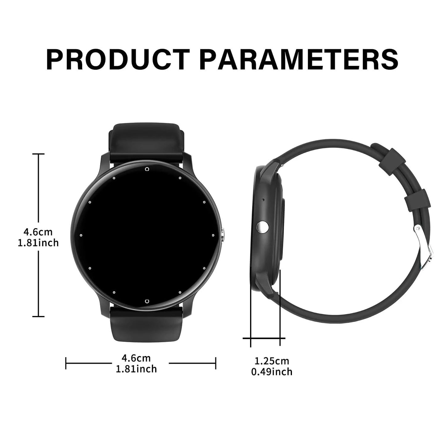 Smart watch with full touch screen, call, message reminder and other functions, compatible with iPhone/Android phones