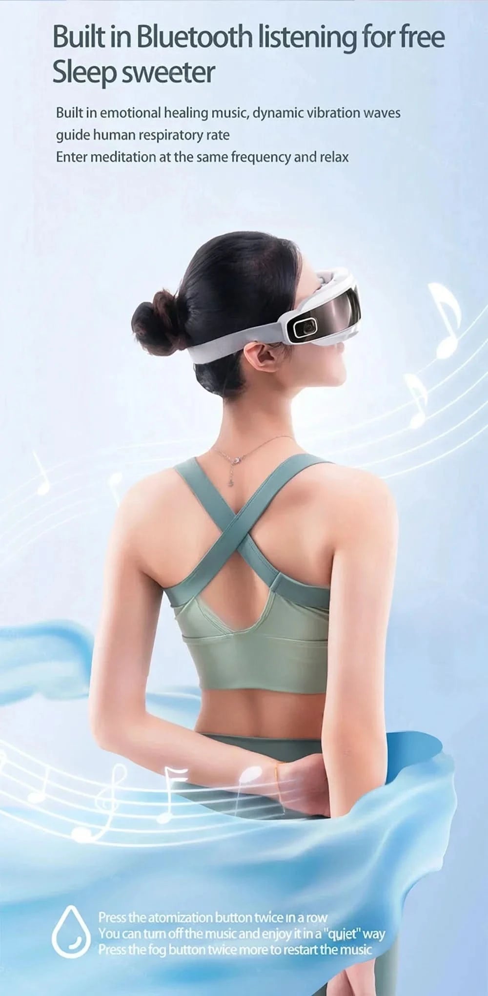 Steam Eye Massager Warm Spa Eye Steamer Acupressure Therapy Kneading Massage Eyes Bluetooth Relieve Eye Fatigue Massage Relax - M & M Global