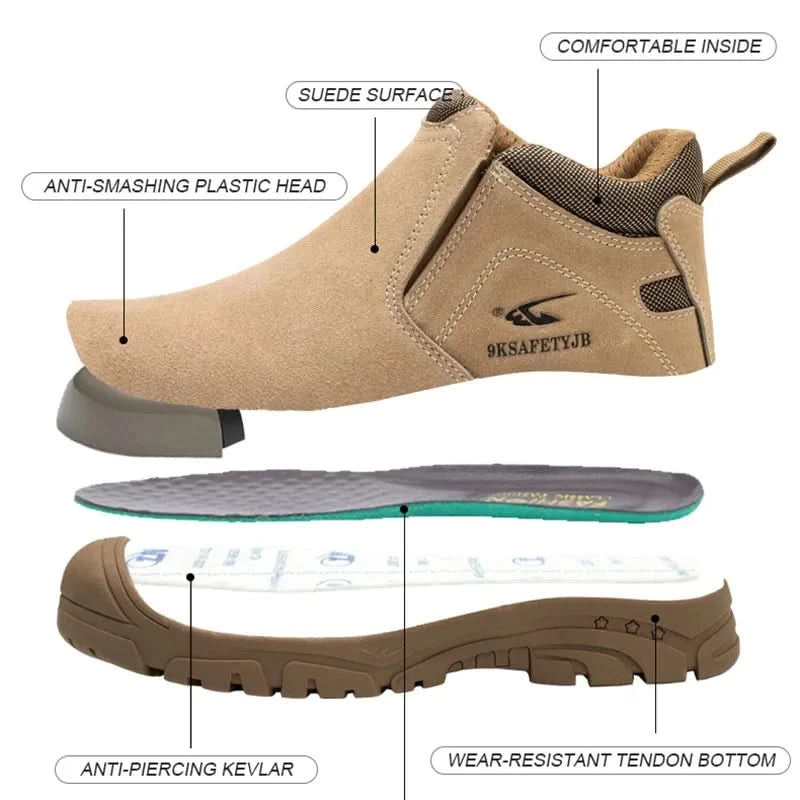 Composite Toe Safety Shoes Metatarsal Protection Anti-Puncture Work Boots Slip-Resistant Sole Anti-Hot Welders Protective Shoes