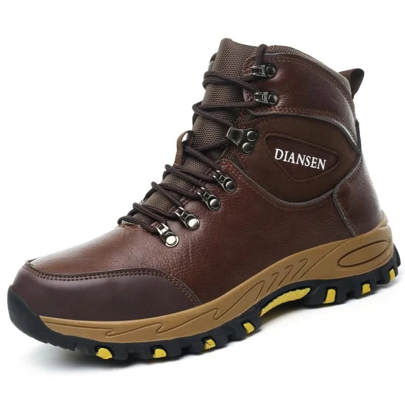 Rotating Button Steel Toe Safety Shoes For Men's Work Boots Indestructible Work Construction Pu Leather Anti Puncture Men Boots