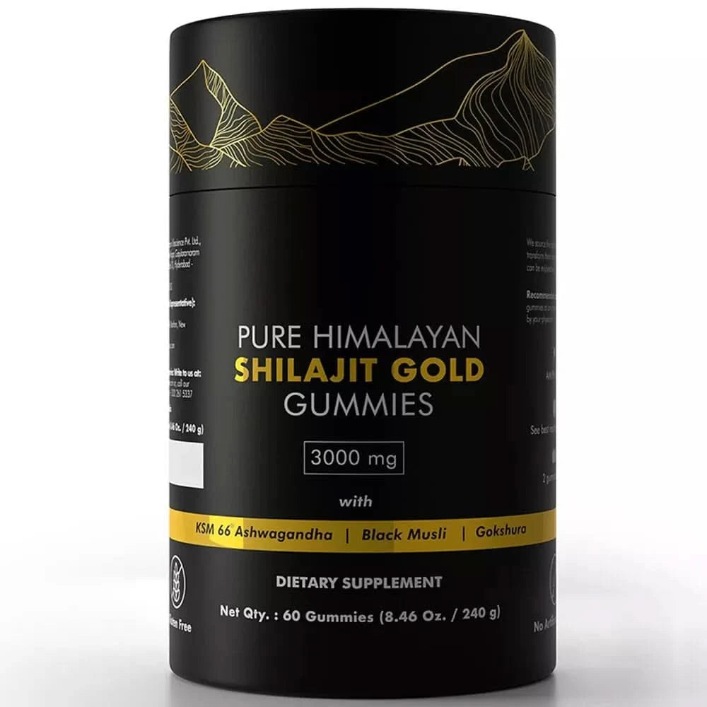 Pure Himalayan Shilajit Gummies, 3000 Mg Gold Grade Shilajit with Ashwagandha, Gokshura for Energy and Immune Support - M & M Global