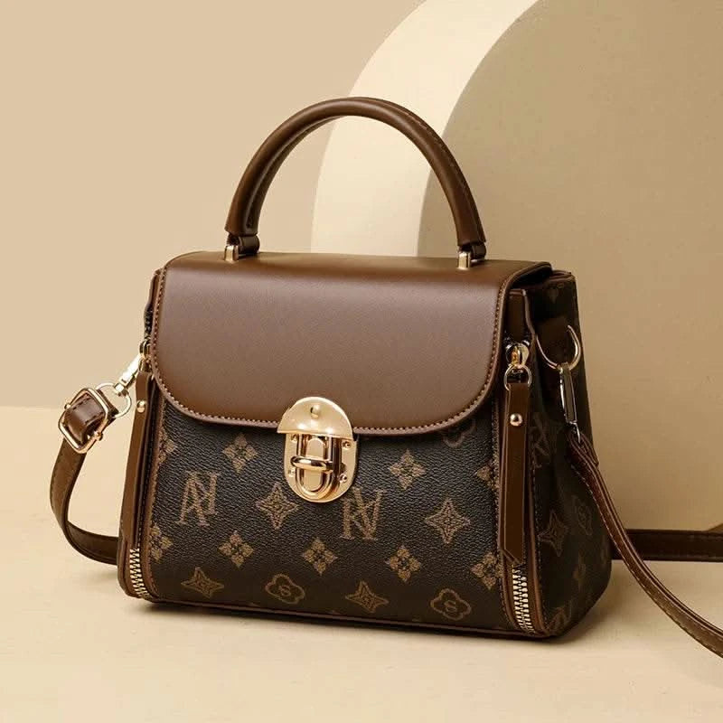 Bags for Women, Printed Fashionable Hand-Held Locks, Commuting Small Square Bag, Fashionable and Versatile Shoulder Crossbody Ba - M & M Global