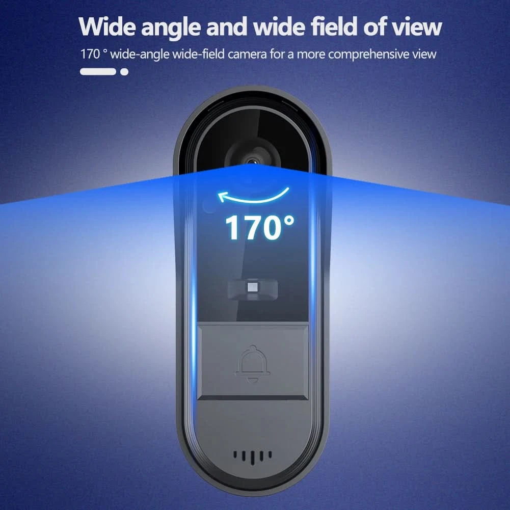 Tuya WiFi doorbell 2-way HD 1080P, microSD/cloud, waterproof, 1000mAh battery, long standby,Wireless Security Camera - M & M Global