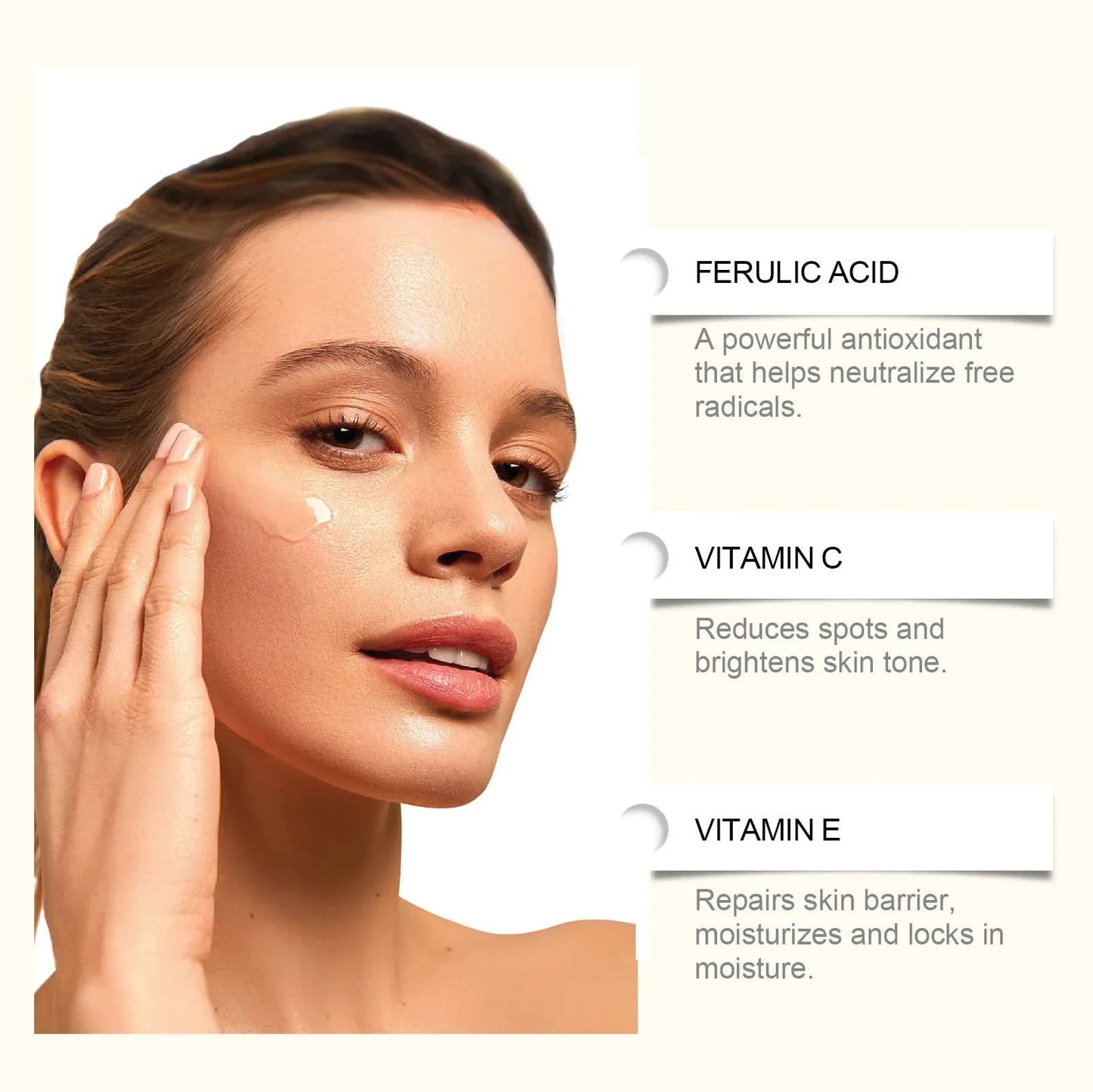 Ferulic Acid Serum Fade Fine Lines Firming Moisturizing Brightening Shrink Pores Vitamin C E Facial Essence Nourishing Skin Care - M & M Global