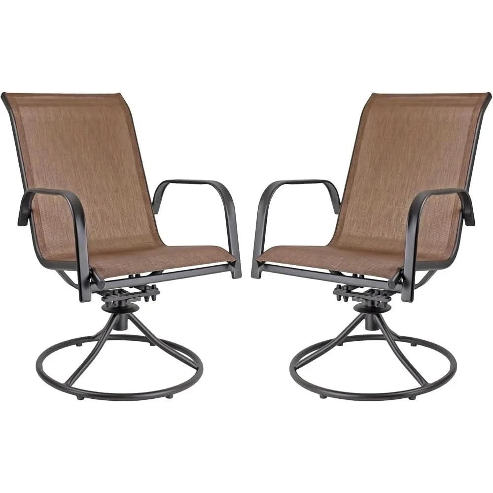 Swivel Outdoor Rocker Chairs with 360° Swivel & Rocking Motion, Weather-Resistant Fabric & Powder-Coated Steel Frame