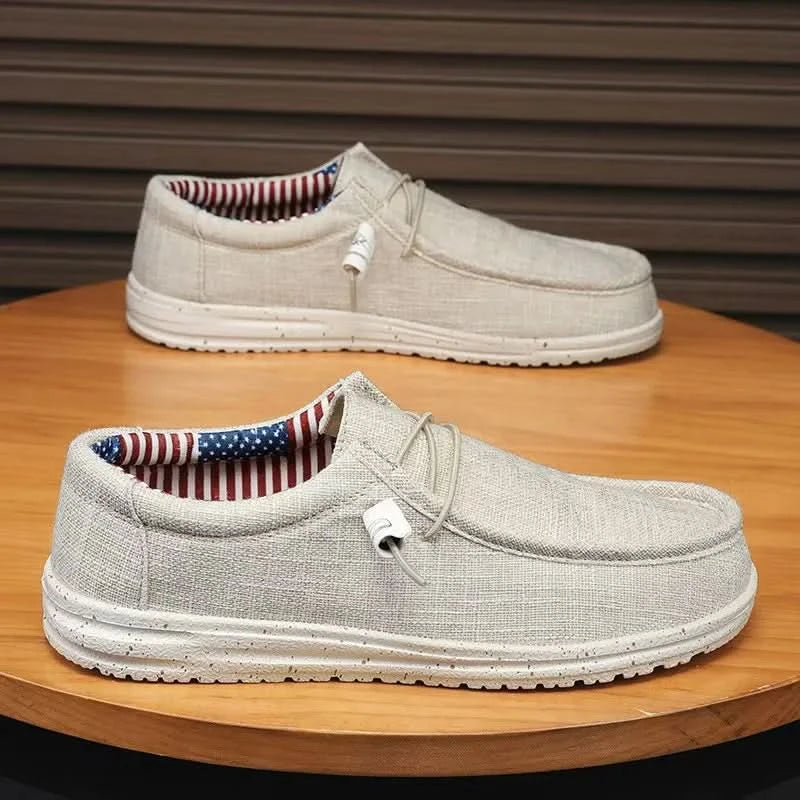 Men's Casual Shoes Lightweight Loafers Soft man Canvas Shoes Vulcanized Shoes for men Driving Flat Shoe Slip-on Outdoor Sneakers - M & M Global