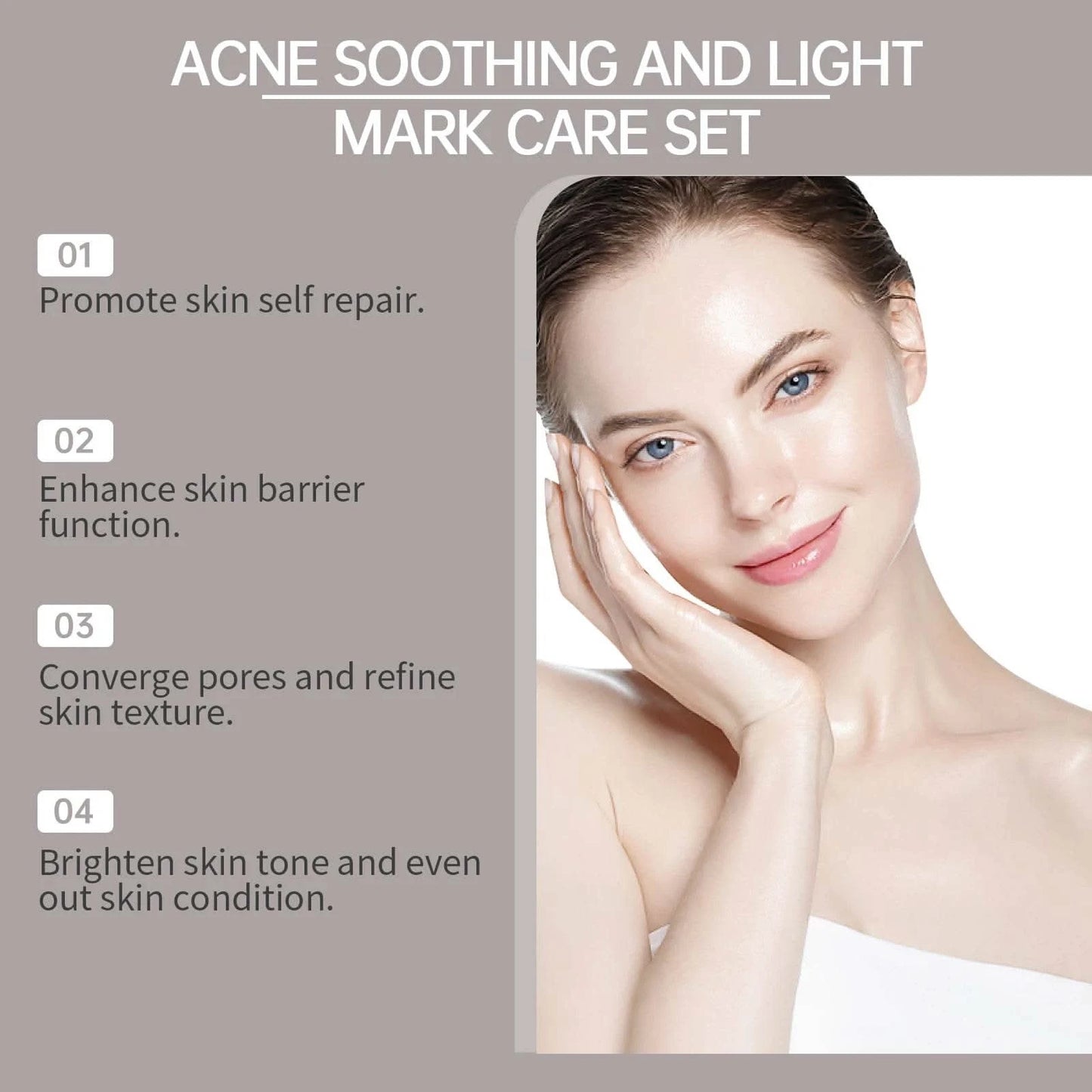 Acne Care Kit Brightening Skin Tone Fade Acne Scars Improving Skin Texture Deeply Moisturizing The Skin Facial Skincare Products - M & M Global