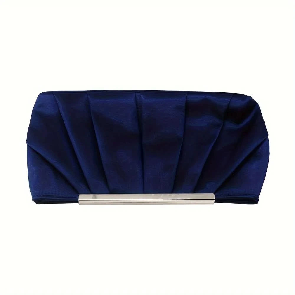 European and American pleated silk polyester dinner bag, simple and generous ladies hand bag, large capacity ladies bag - M & M Global