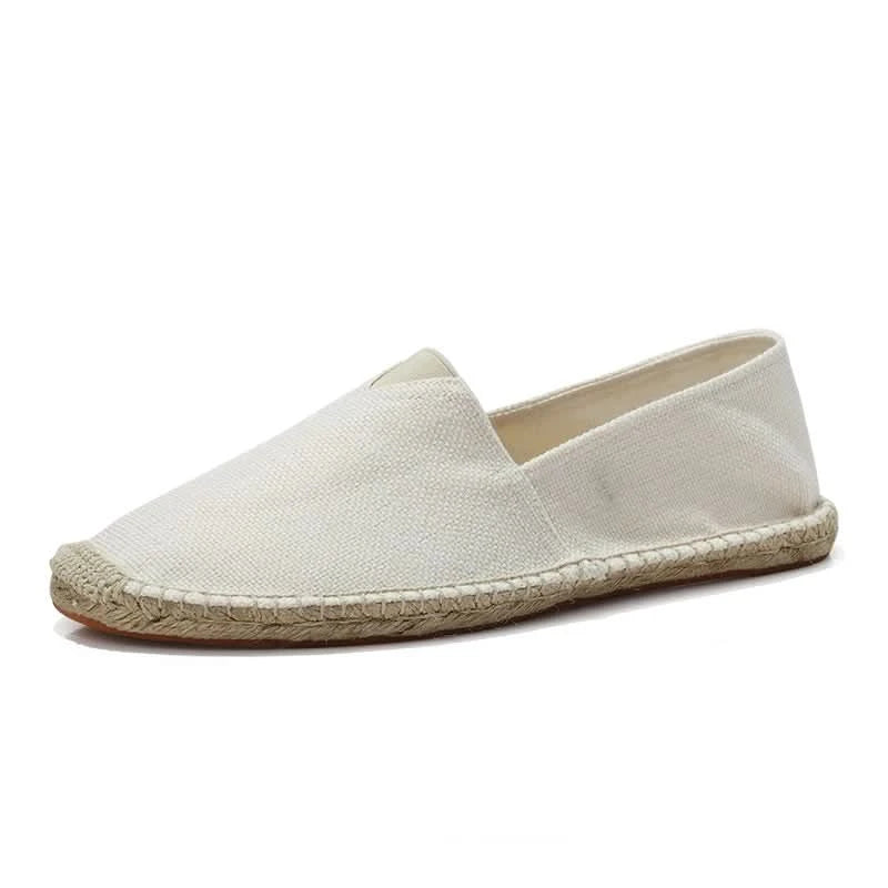 Women Sewing Flax Shoes Slip on Loafers Casual Shoes Man Espadrilles Hemp Canvas Flat Shoes Plus Size Fisherman Driving Footwear - M & M Global