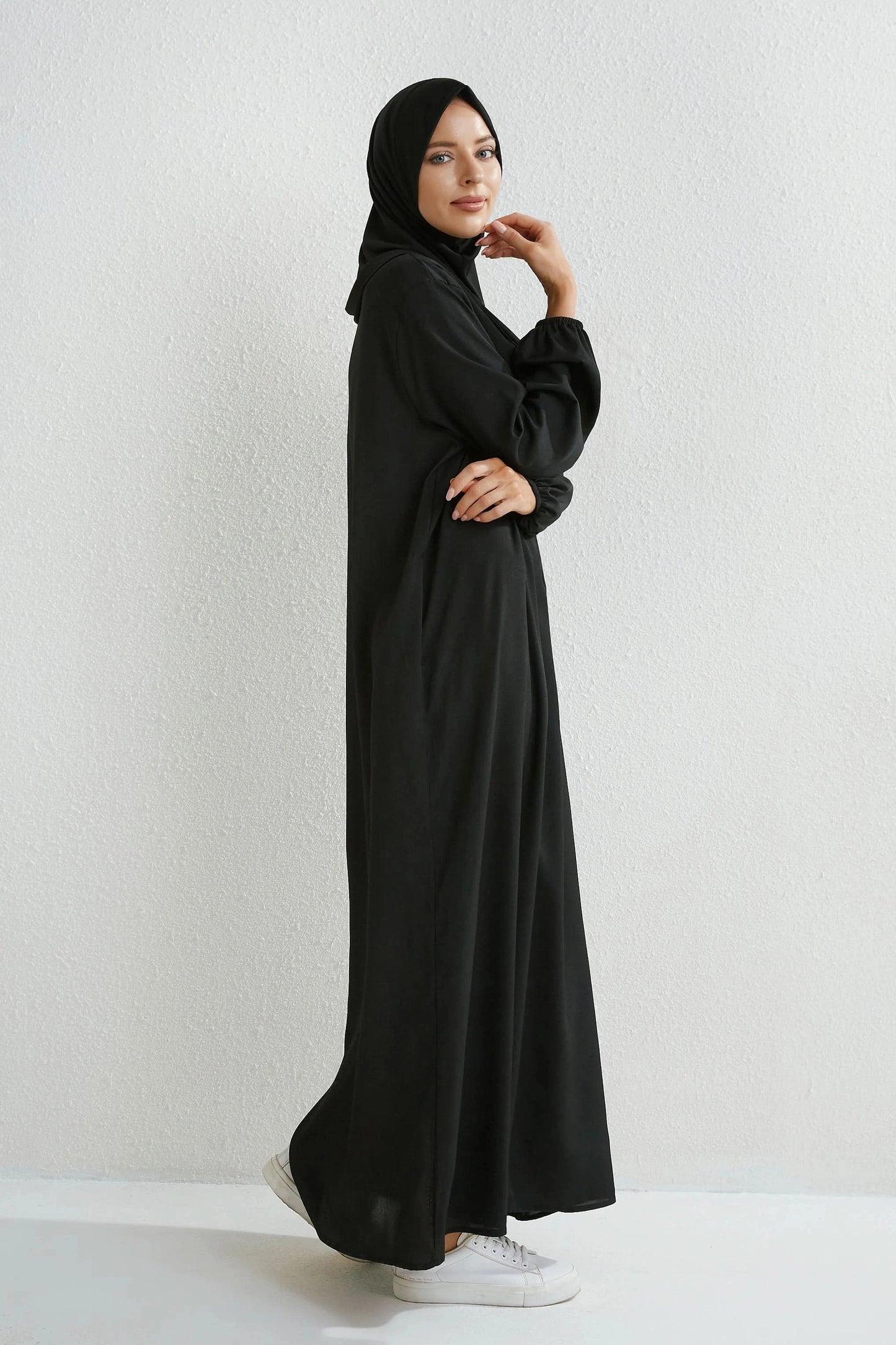 Muslim Dresses Women Maxi Dresses Mujer Vestidoes Female Loose Dresses Full Sleeve Printed Floral Casual Robe Long Dress - M & M Global