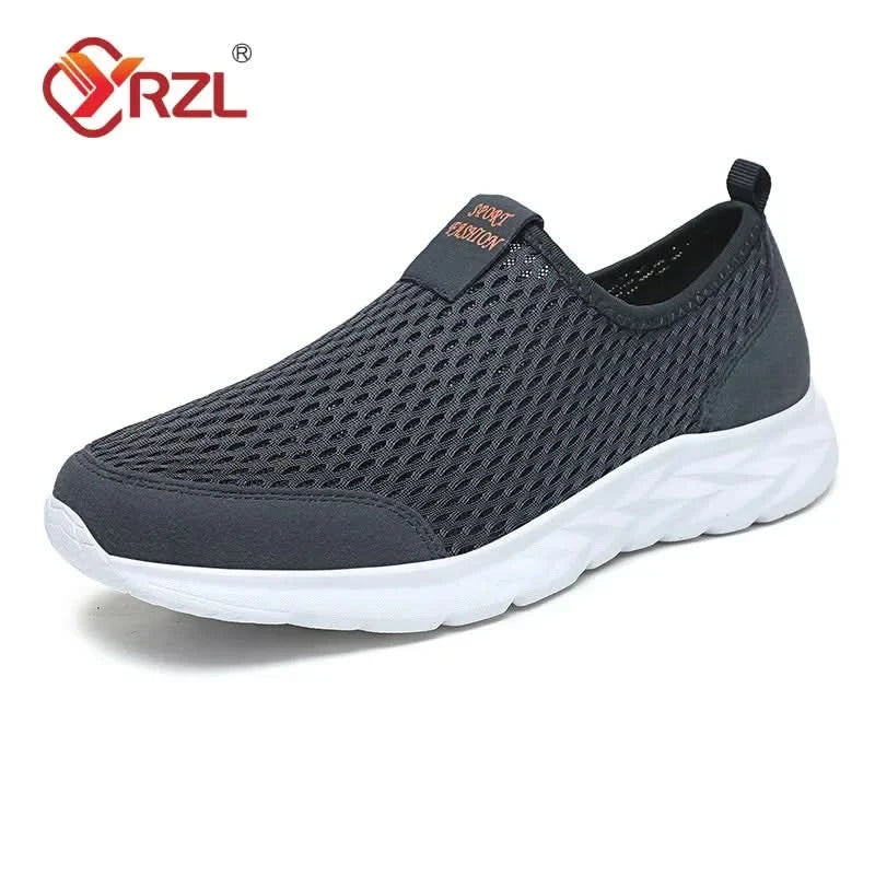 YRZL Men's Sneakers Breathable Mesh Men Casual Shoes Outdoor Non-Slip Big Size Loafers Walking Lightweight Male Tennis shoes - M & M Global