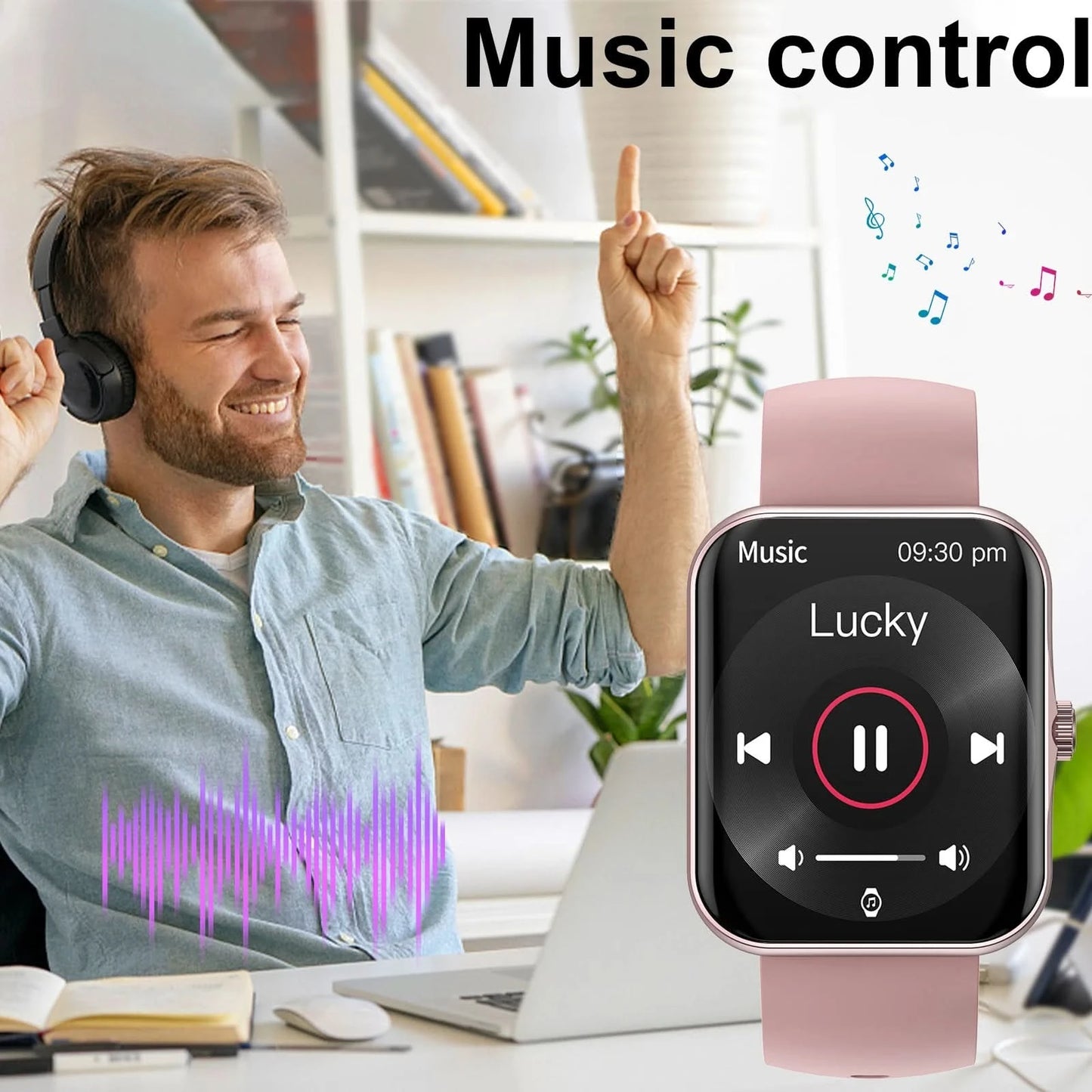 2025 smart watch, multiple sports modes, various APP message reminders, music playback, sports watch, suitable for men and women