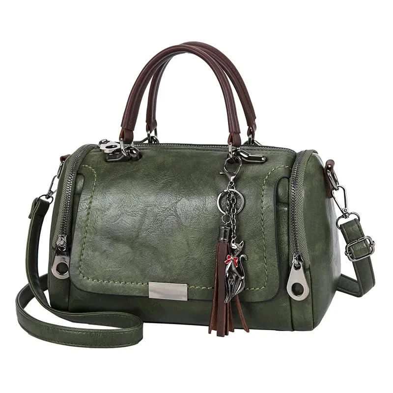 Yogodlns Tassel Decor Handbag, Women's Large Capacity Shoulder Bag, Fashion Zipper Crossbody Bag With Removable Strap - M & M Global