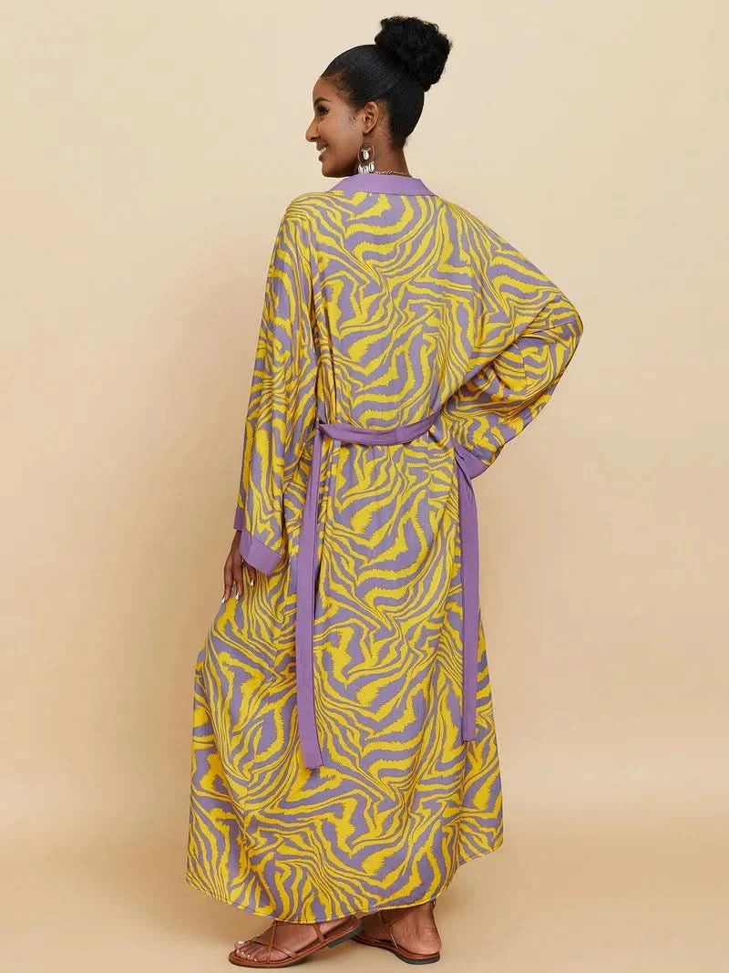 Para Praia Kimono Beach Robe 9 Colors Bikini Cover Ups Beachwear Femme Long Dress Sarong Women Loose Cardigan Swimsuit Covers - M & M Global