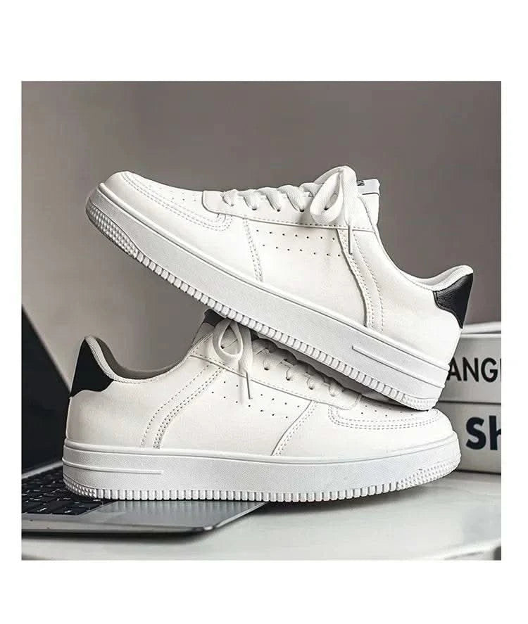 Casual Men's Sneakers Autumn 2025 New Style Winter Pure White Fiberglass Synthetic Lining Rubber Sole Unisex Leisure Shoes - M & M Global