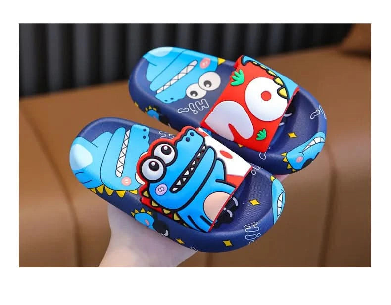 Cartoon Dinosaur Children Slippers Boy Girls Casual Shoes Flat Beach Water Shoes Indoor Soft Kids Cute Flip Flops for Boy Girl - M & M Global
