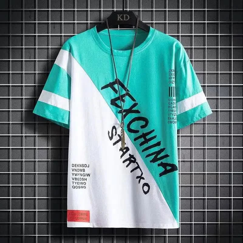 Short Sleeved T-shirt for Men's Summer New Trendy Brand Slim Fit Round Neck Men's Half Sleeved T-shirt Upper Garment - M & M Global