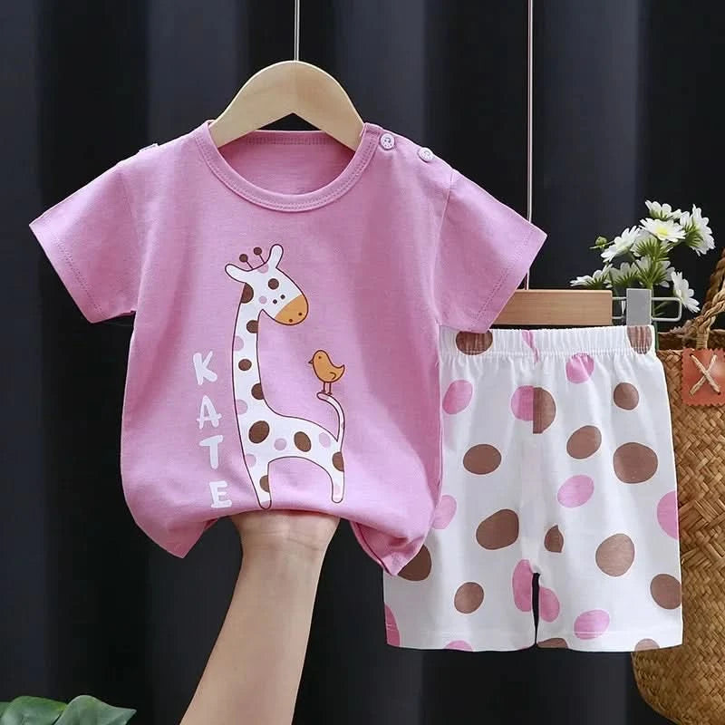 2PCS Children's Sets mother Kids Clothes Boys Girl T-shirt Shorts Summer Cotton Short sleeve Baby Children Clothing Toddler Suit - M & M Global
