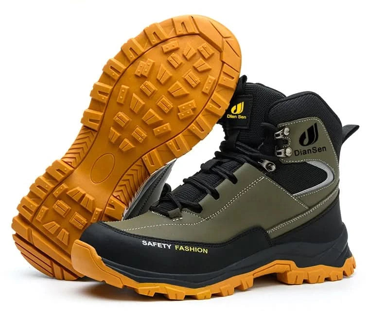 Mens Safety Shoes With Steel Toe Waterproof Boots Puncture Proof Anti-smash Mens Outdoor Work Sneakers Construction Work Shoes