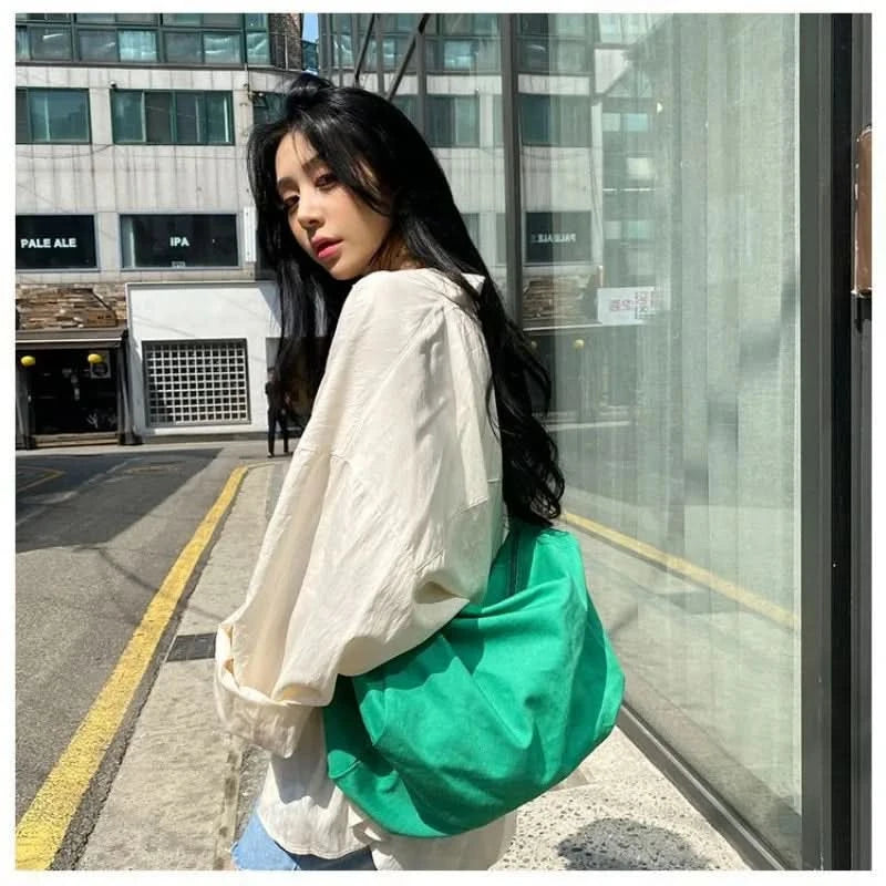 Women Shoulder Bag Large Canvas Crossbody Bags For Women Fashion Korean Female Student School Bag Chic Messenger Bag Handbags - M & M Global
