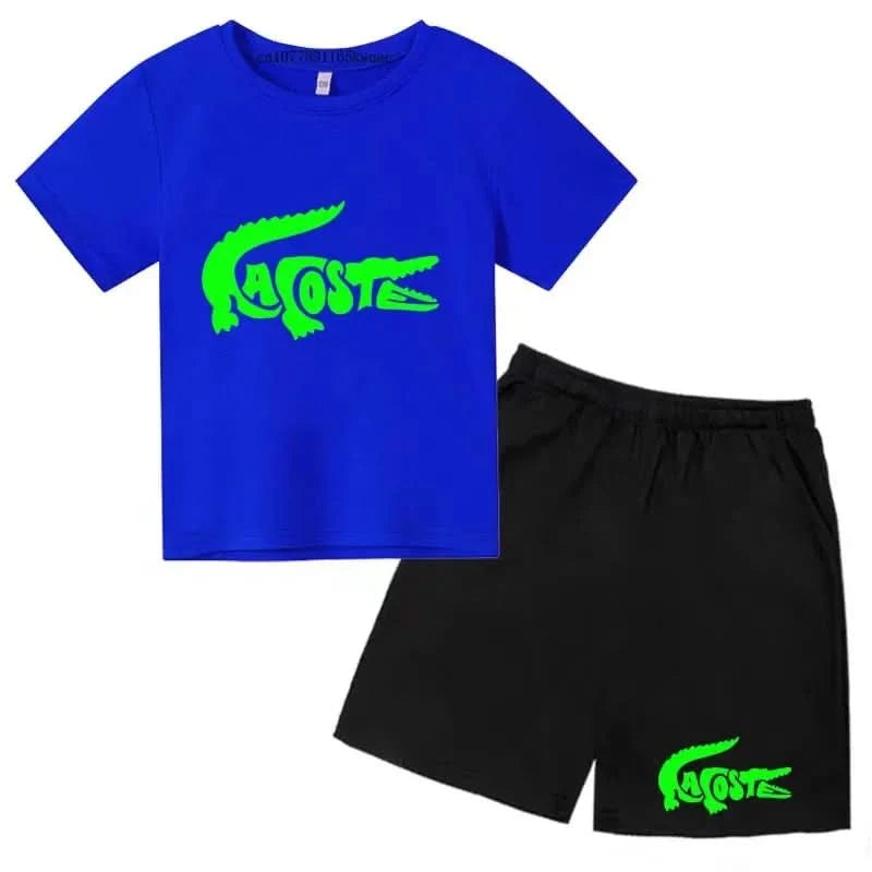 Summer Brand Casual 3-12Y Short Sleeve+Shorts Fashion Children's T-shirt Boys Girls leisure Set - M & M Global