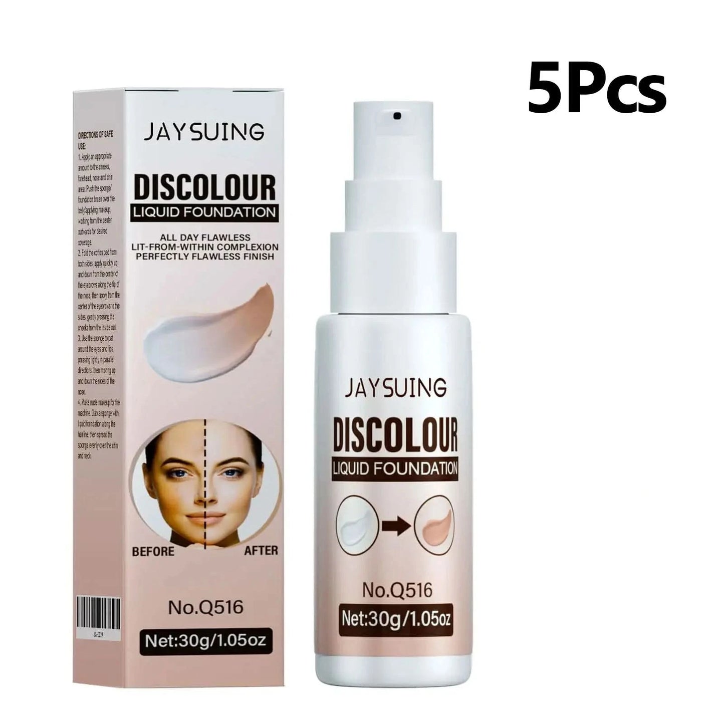 Jaysuing Liquid Foundation Temperature Color Changing Waterproof No Creasing Long-lasting Moisturizing No Separation Makeup - M & M Global