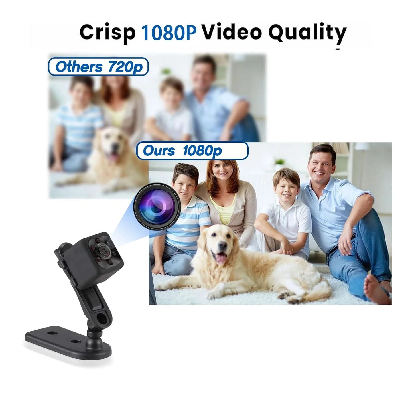 Mini Camera, samall Camera 1080P, Nanny Cam Full HD with Night Vision Motion Activation for Indoor Outdoor Covert Security - M & M Global