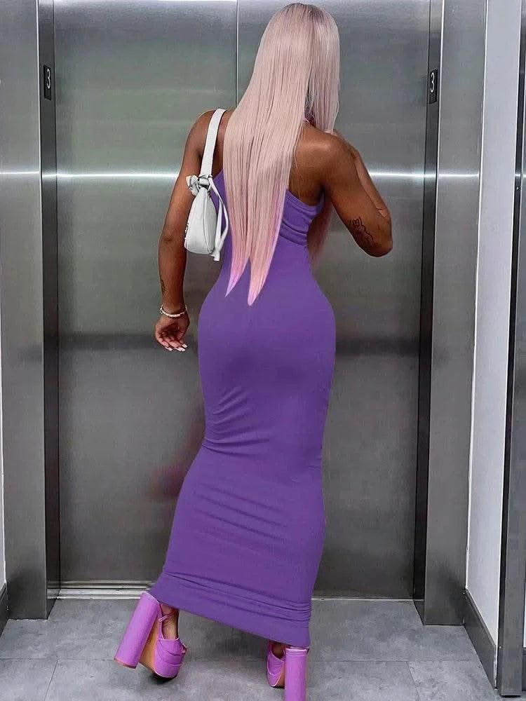 Dulzura Women Fashion 2024 Autumn Sleeveless Club Streetwear Bodycon Pink Pencil Long Dress Wholesale Items For Business - M & M Global