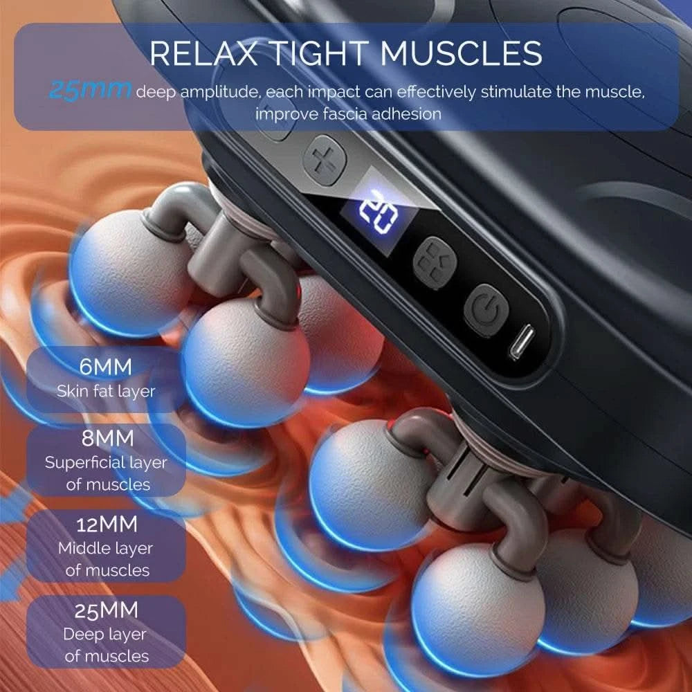16 Massage Heads Massage Gun Wireless Fascia Gun High Frequency Vibration Back Waist Massager Massager Neck Shoulder Masajeador - M & M Global