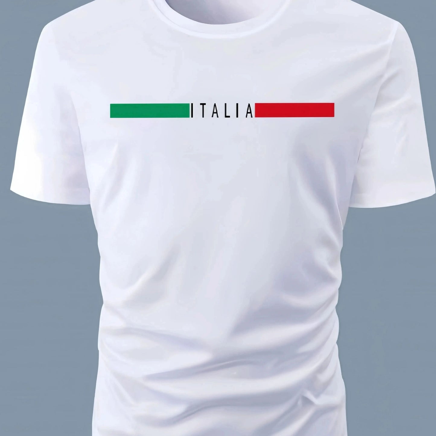 Summer men's 100% cotton casual loose oversized Italia print round neck short sleeved T-shirt top Clothes Oversized T Shirt - M & M Global