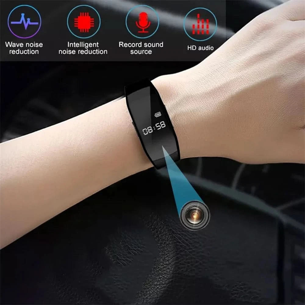 HD Mini Camera Watch 8-256GB Video Voice Recorder Bracelet USB Flash Driver Dictaphone Noise Reduce Sound Recording Wristband - M & M Global