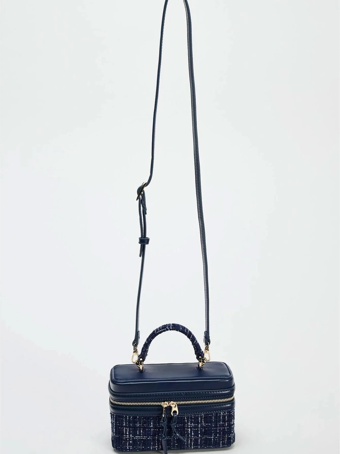 Women's bag 2024 autumn and winter new small square bag with hard single shoulder cross-body portable fashion box bag women - M & M Global