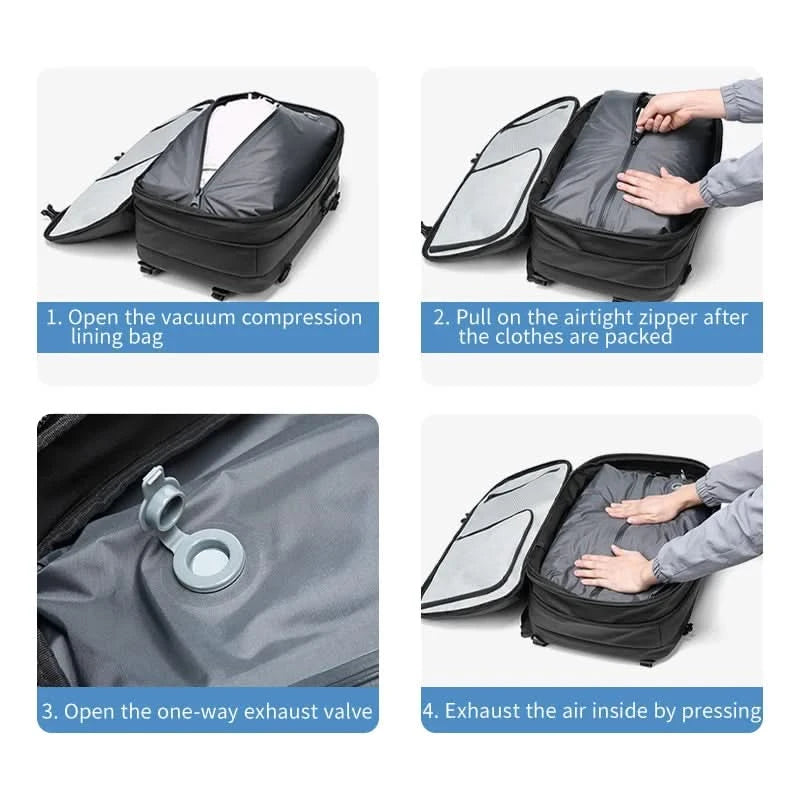 Men Travel Backpack vacuum compression 17 inch Laptop Backpack Business Large Capacity school Backpack Expanded Hiking backpack - M & M Global