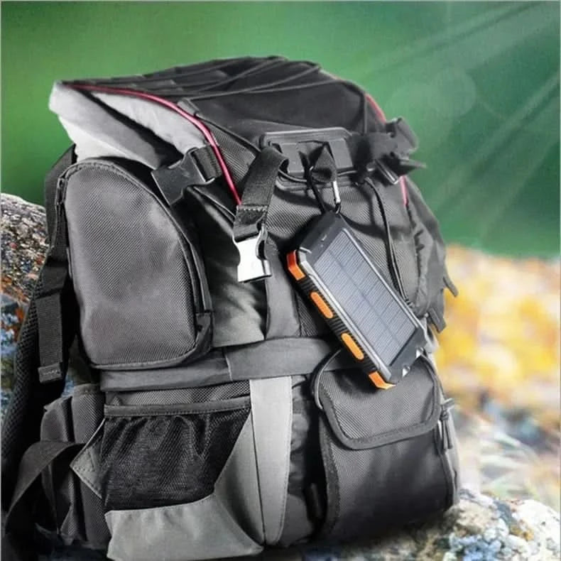 BCAK Brand Power bank Outdoor 200000mAh Large Capacity Solar Power Bank Portable With Lanyard Compass External Battery Camping - M & M Global