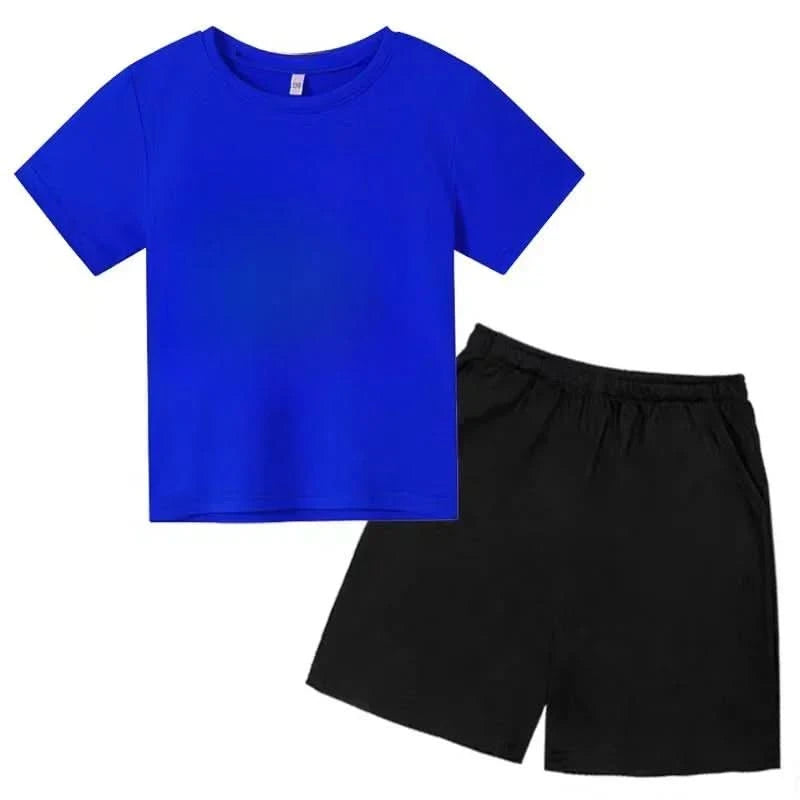Hot Sales Summer Slam Dunk Master Pattern Print Children Short Sleeve T-shirt+Shorts 2pcs Set Kids Boy Girl Fashion Sportsuit - M & M Global